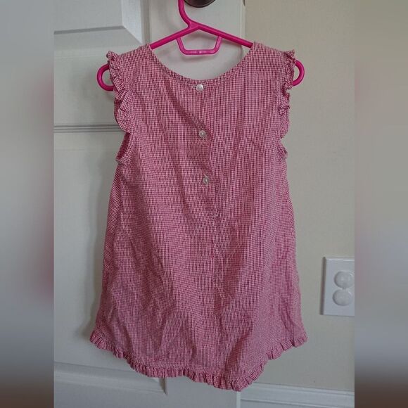 Samara red white gingham dress with floral Applique Dress size 4T - Picture 2 of 10